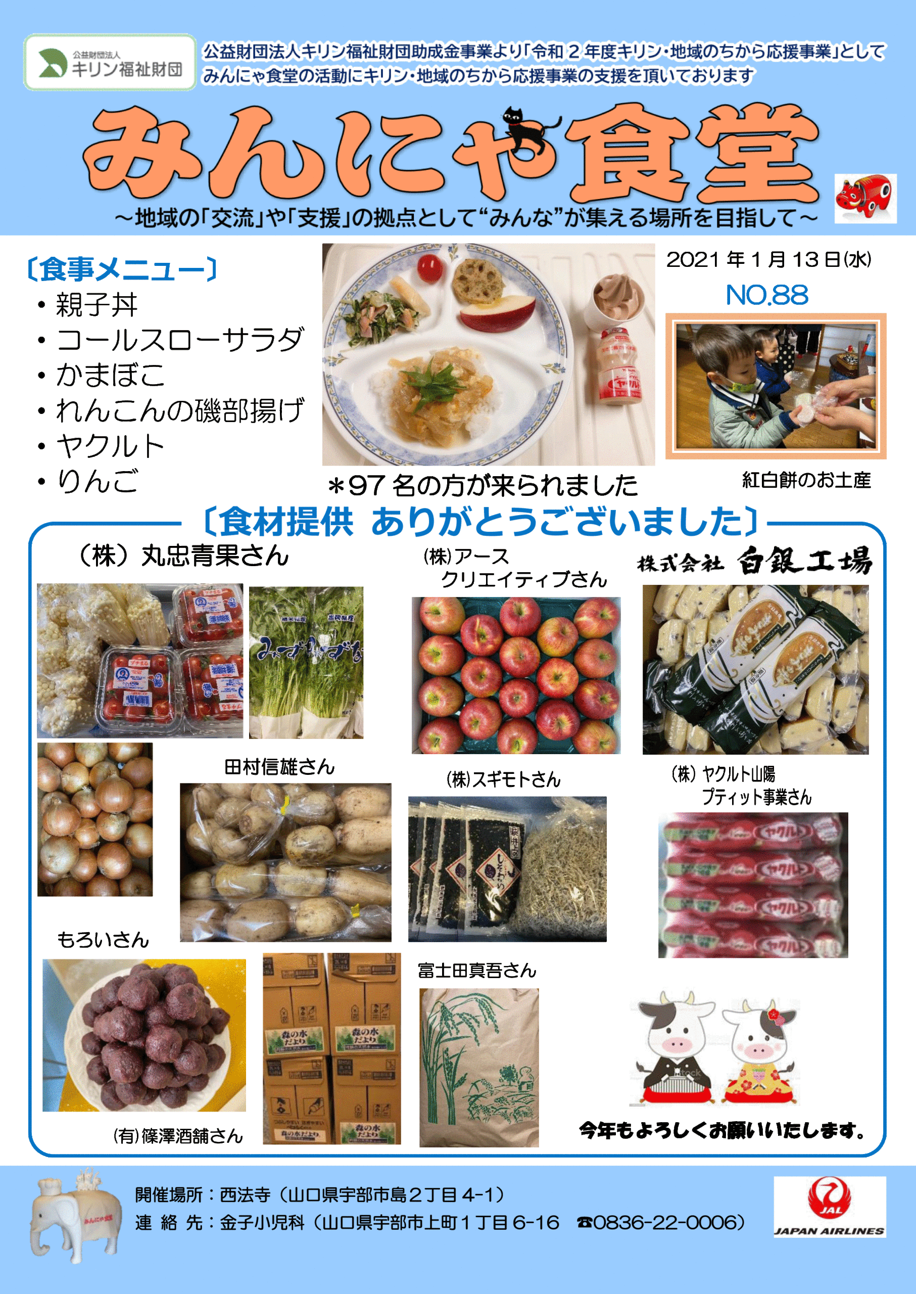 みんにゃ食堂通信 21 1 13 No かねこキッズクラブ